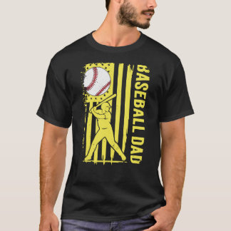 T-shirt Papa de baseball drapeau américain USA
