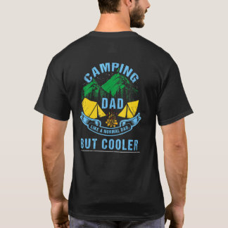 T-shirt Papa de camping cool aime l'extérieur pêche chasse
