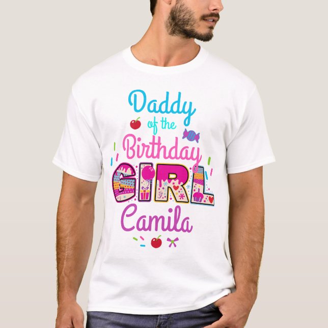 T-shirt Papa de Candyland de la fille d'anniversaire | lol (Devant)