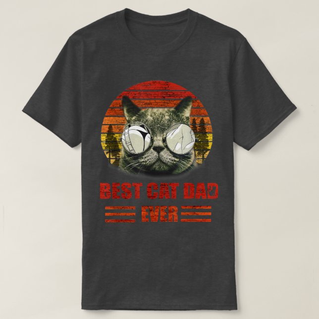 T-shirt Papa de chat, meilleur papa de chat jamais, papa d (Design devant)