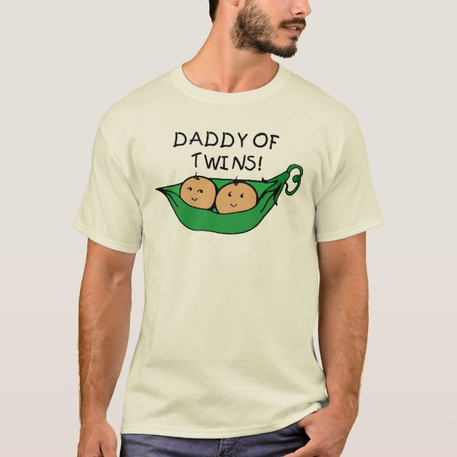 T-shirt Papa de cosse de jumeaux (Devant)