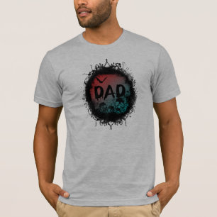 T-shirt Papa de Grunge-Goth avec des crânes et des chauves
