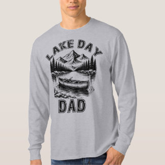 T-shirt Papa de journée au lac, aventure de camping