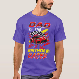 T-shirt Papa De La Famille De Course D'Anniversaire Racer