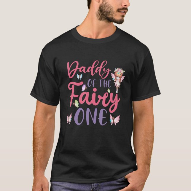 T-shirt Papa De La Fée Un 1Er Anniversaire Fée Fée Bir (Devant)