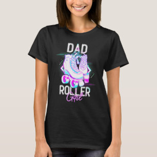 T-shirt Papa de la fille à roulettes Patin à roulettes Ann
