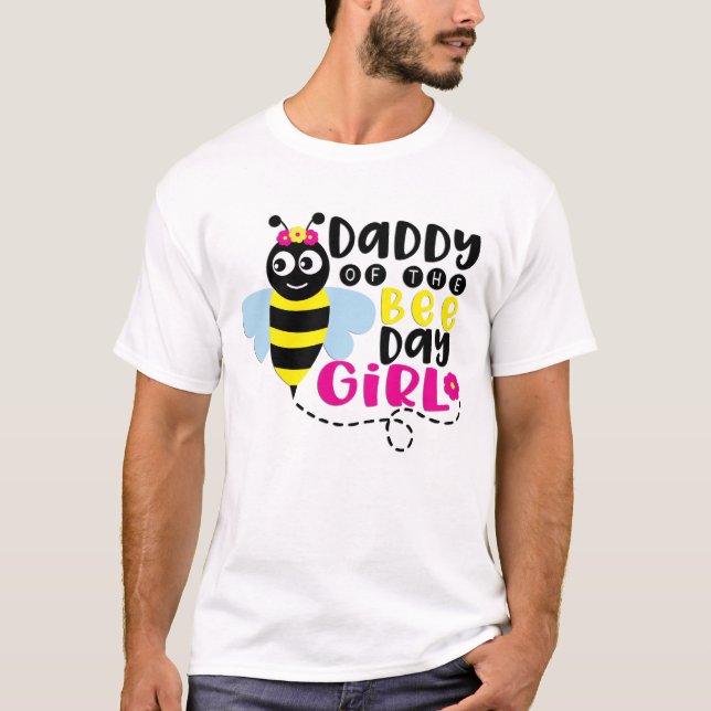 T-shirt Papa De La Fille Anniversaire Bee (Devant)