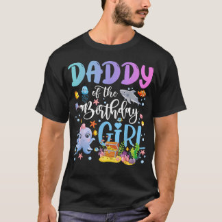 T-shirt Papa de la fille d'anniversaire Poisson de mer Océ