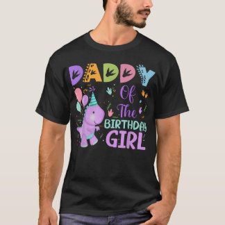 T-shirt Papa de la fille qui fête son anniversaire Dinosau