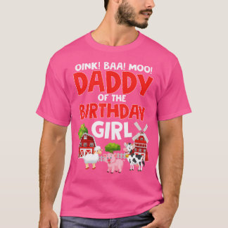 T-shirt Papa de la fille qui fête son anniversaire Tracteu
