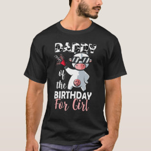 T-shirt Papa de la fille qui fête son anniversaire Vache d
