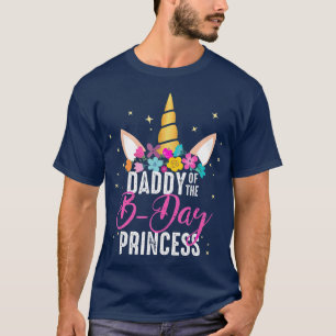 T-shirt Papa De La Journée B Princesse Père Dons Unicorn