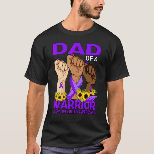 T-shirt Papa De La Main D'Un Guerrier Ulcerative Conscienc (Devant)