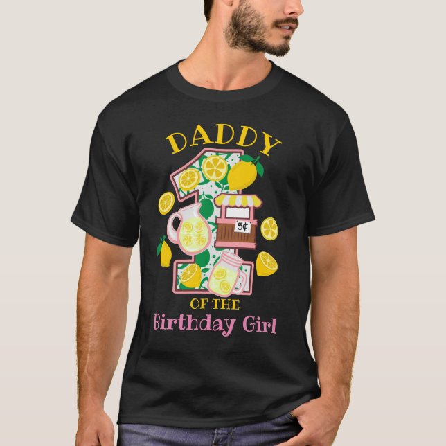 T-shirt Papa de la première chemise de citronnade rose Ann (Devant)