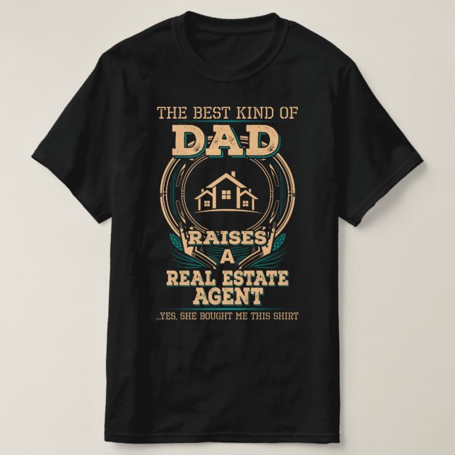 T-shirt Papa de l'agent immobilier (Design devant)
