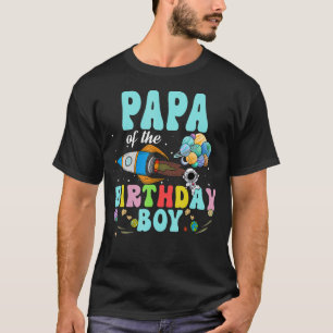 T-shirt Papa De L'Anniversaire Astronaut Boy Space Party