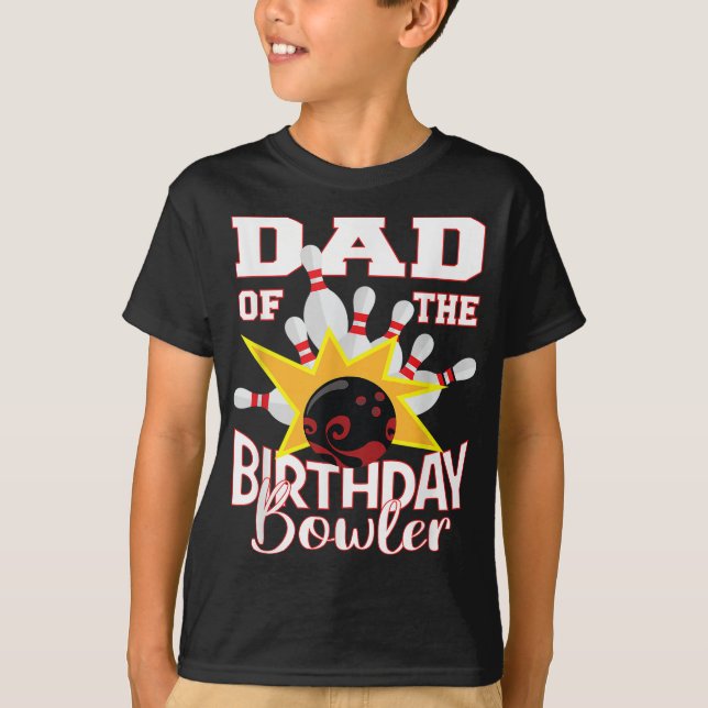 T-shirt Papa De L'Anniversaire Bowler Kid Bowling Party (Devant)