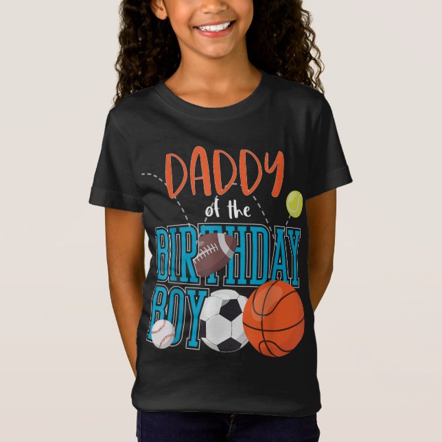 T-Shirt Papa De L'Anniversaire Boy Sports Famille De Rappr (Devant)