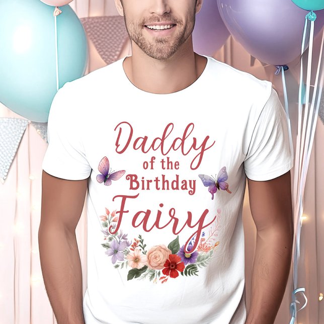 T-shirt Papa de l'anniversaire Fairy Parent's Party (Daddy of The Birthday Fairy Guest of Honor Party T-Shirt)