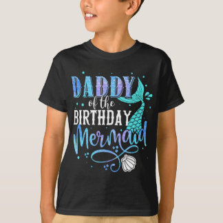 T-shirt Papa De L'Anniversaire Famille De Sirène Partie Co