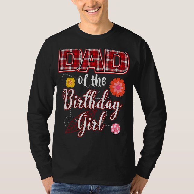 T-shirt Papa De L'Anniversaire Fille Correspondant Famille (Devant)