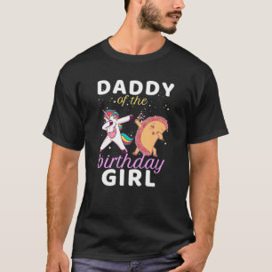 T-shirt Papa De L'Anniversaire Fille Dabbing Unicorn Kawai