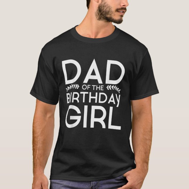 T-shirt Papa De L'Anniversaire Fille Enfants Parent Père F (Devant)