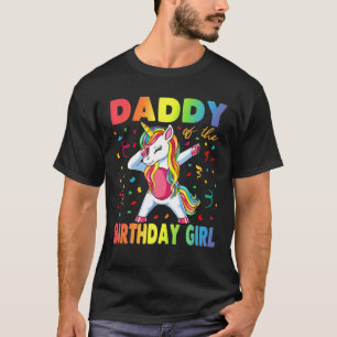 T-shirt Papa De L'Anniversaire Fille Père Cadeau Unicorn B