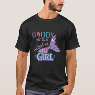 T-shirt Papa De L'Anniversaire Fille Sirène Thème Correspo