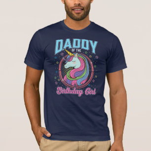 T-shirt Papa de l'Anniversaire Fille Unicorn Theme Party