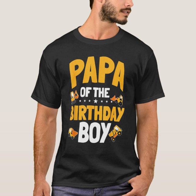 T-shirt Papa De L'Anniversaire Garçon Anniversaire Travail (Devant)