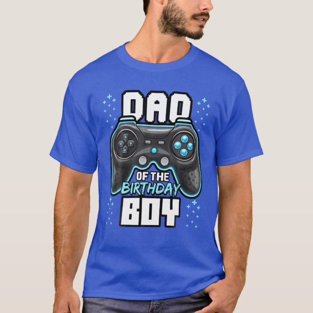 T-shirt Papa De L'Anniversaire Garçon Correspondant Vidéo  (Devant)