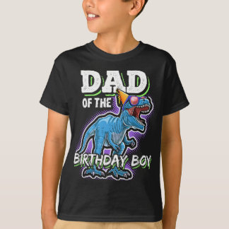 T-shirt Papa de l'Anniversaire garçon jumelé famille Dinos
