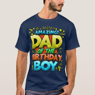 T-shirt Papa de l'anniversaire garçon jumelé famille père 