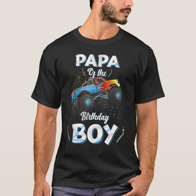 T-shirt Papa De L'Anniversaire Garçon Monster Camion Anniv (Devant)