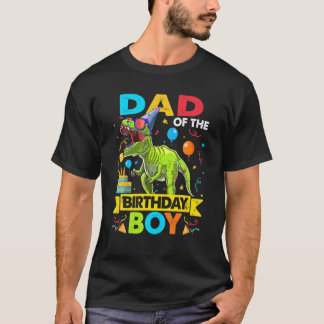 T-shirt Papa De L'Anniversaire Garçon Rex Dinosaur Anniver