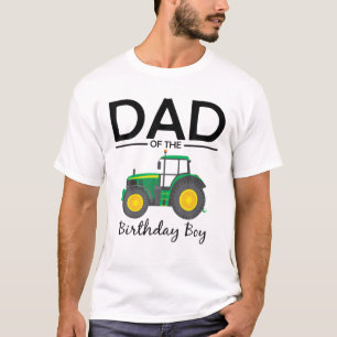 T-shirt Papa De L'Anniversaire Garçon Tractor Ferme Famil