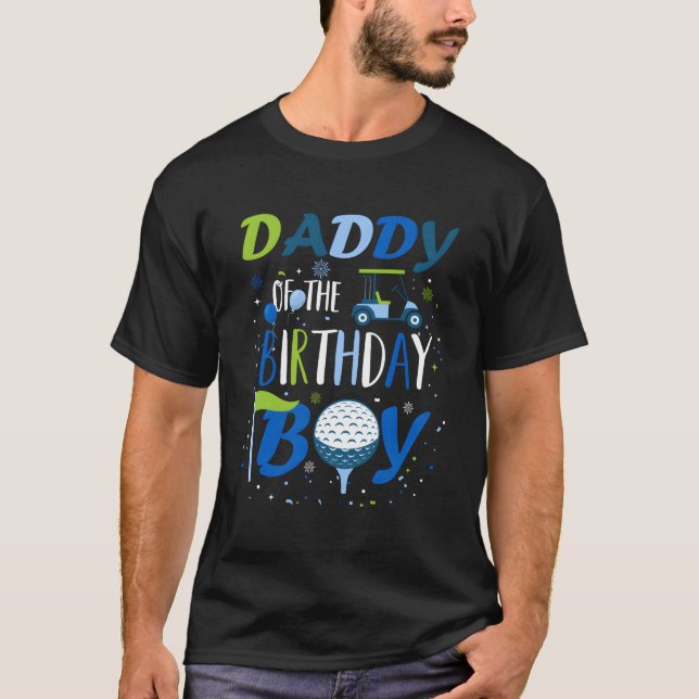 T-shirt Papa De L'Anniversaire Garçon Trou Dans Un Golf Sp (Devant)