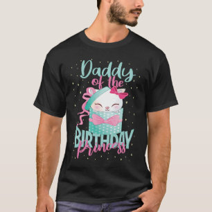 T-shirt Papa De L'Anniversaire Princesse Chat Filles Kitte