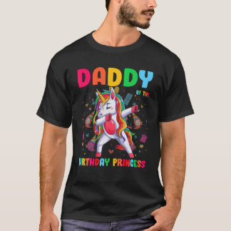 T-shirt Papa De L'Anniversaire Princesse Dabbing Unicorn G