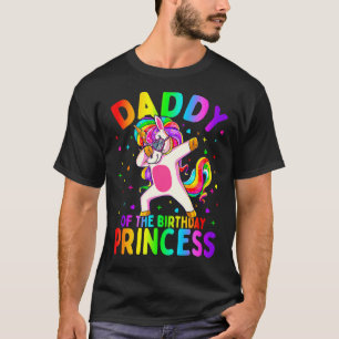 T-shirt Papa De L'Anniversaire Princesse Fille Dabbing Uni