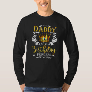 T-shirt Papa De L'Anniversaire Princesse Fille Fête Famill
