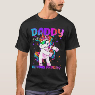T-shirt Papa De L'Anniversaire Princesse Fille Flossing Un