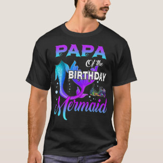 T-shirt Papa De L'Anniversaire Sirène Matching Famille