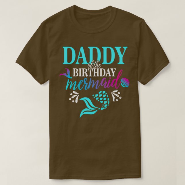 T-shirt Papa De L'Anniversaire Sirène Matching Famille T (Design devant)