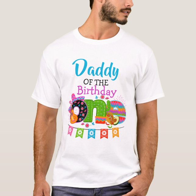 T-shirt Papa de l'anniversaire Une fête | Mexique (Devant)