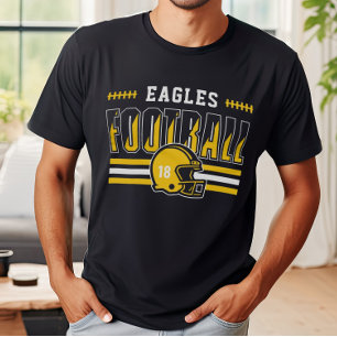 T-shirt Papa de l'équipe de football à rayure jaune person