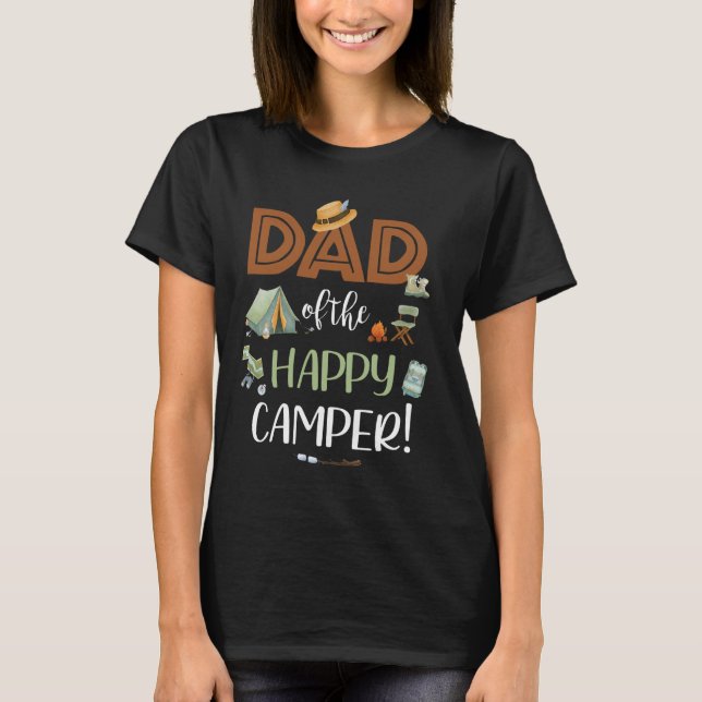 T-shirt Papa de l'Happy Camper Premier Anniversaire Campin (Devant)
