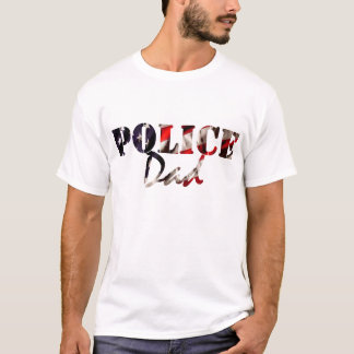 T-shirt Papa de police de drapeau américain