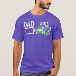 T-shirt Papa de quatre batteries faibles Cadeau drôle de p